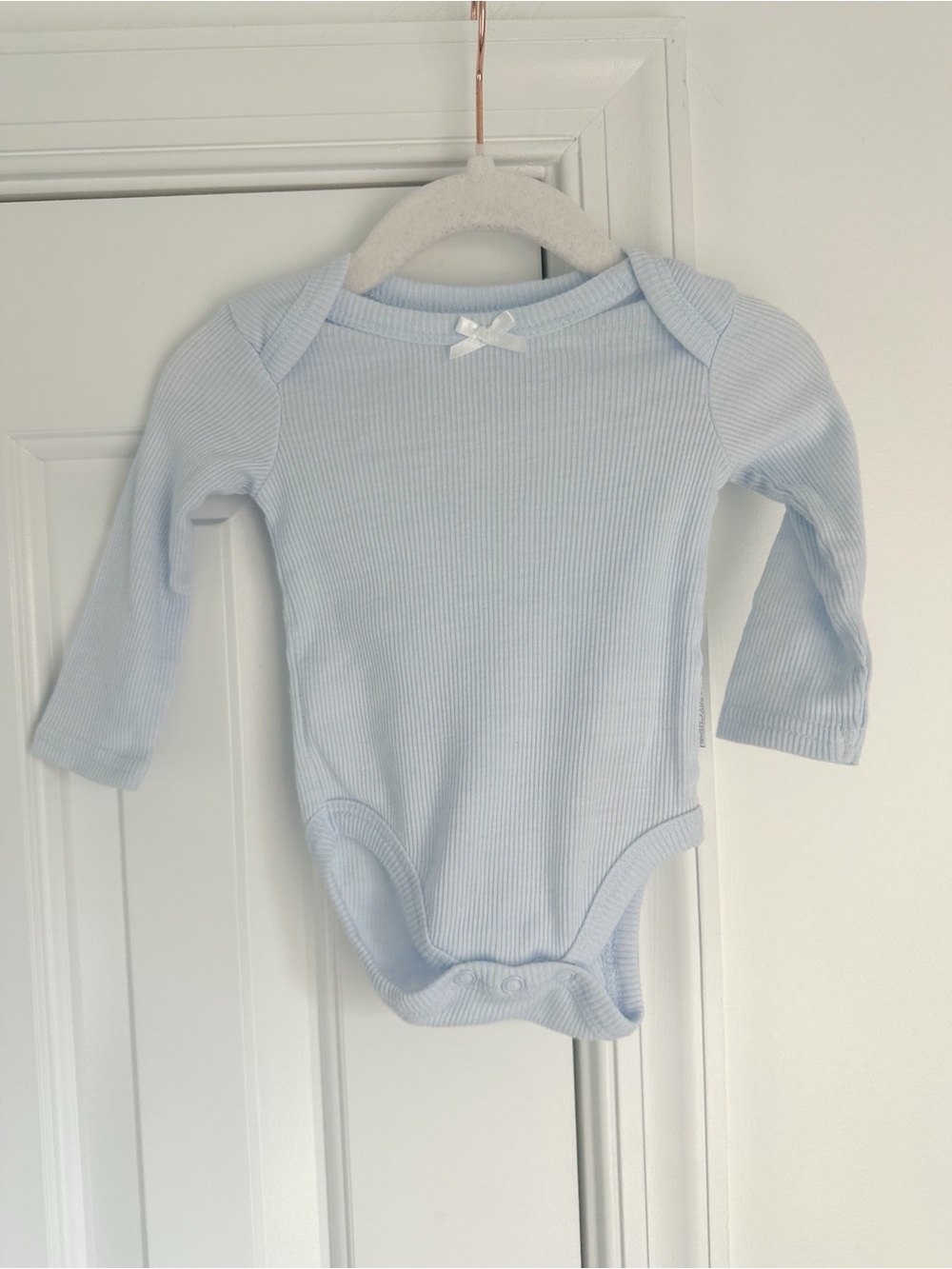Shabby Chic light blue long sleeve onsie 0-3m new without tags